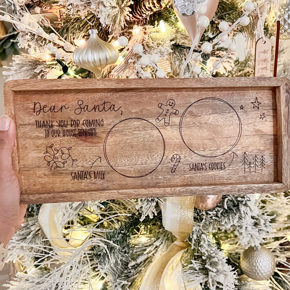 Santa cookies and milk tray