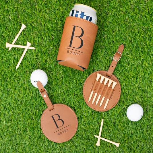 Golf Tee Holder & Koozie Set