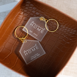 Modern Home Sweet Home Keychain for Closing Day Gift