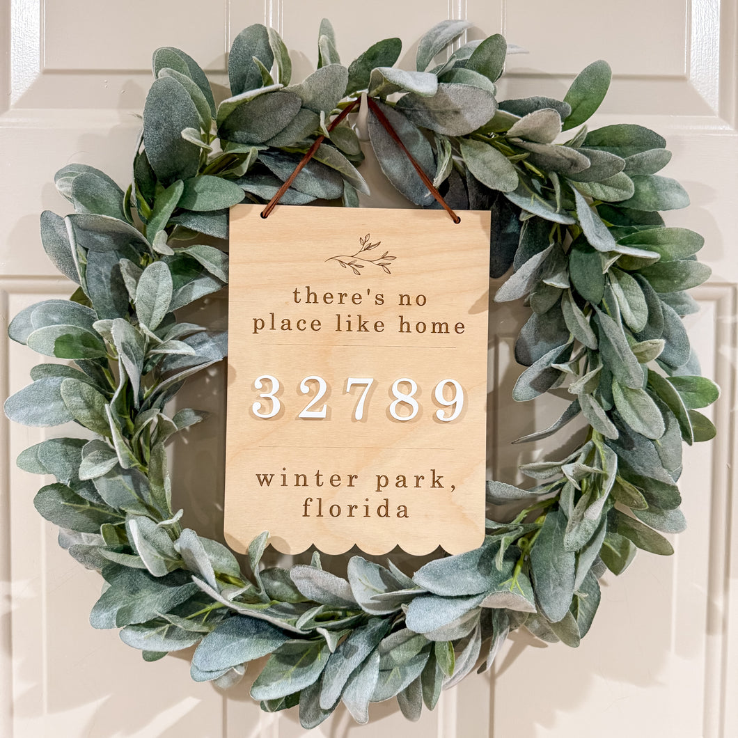 Home City & Zip Code Sign