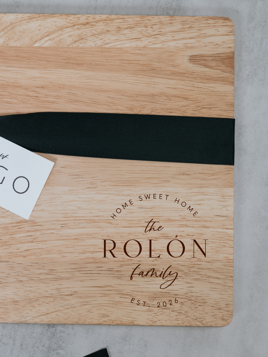 Personalized Closing Gift Cutting Board | Custom Realtor Client Gift | Rubber Wood Board