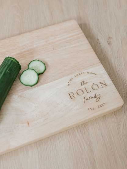 Personalized Closing Gift Cutting Board | Custom Realtor Client Gift | Rubber Wood Board