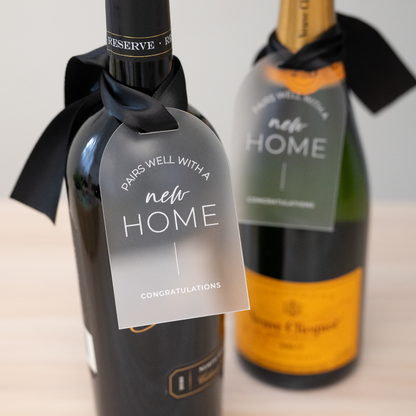 Luxe "Pairs Well with a New Home" Wine Tag / Champagne Tag