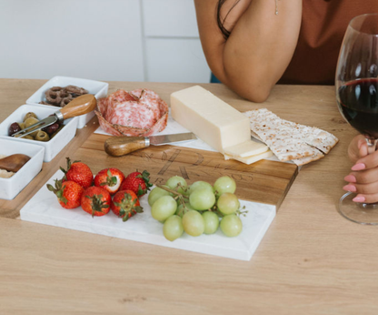 Personalized Marble Charcuterie Board & Serving Set