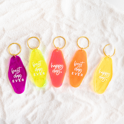 Neon Best Day Ever Keychain