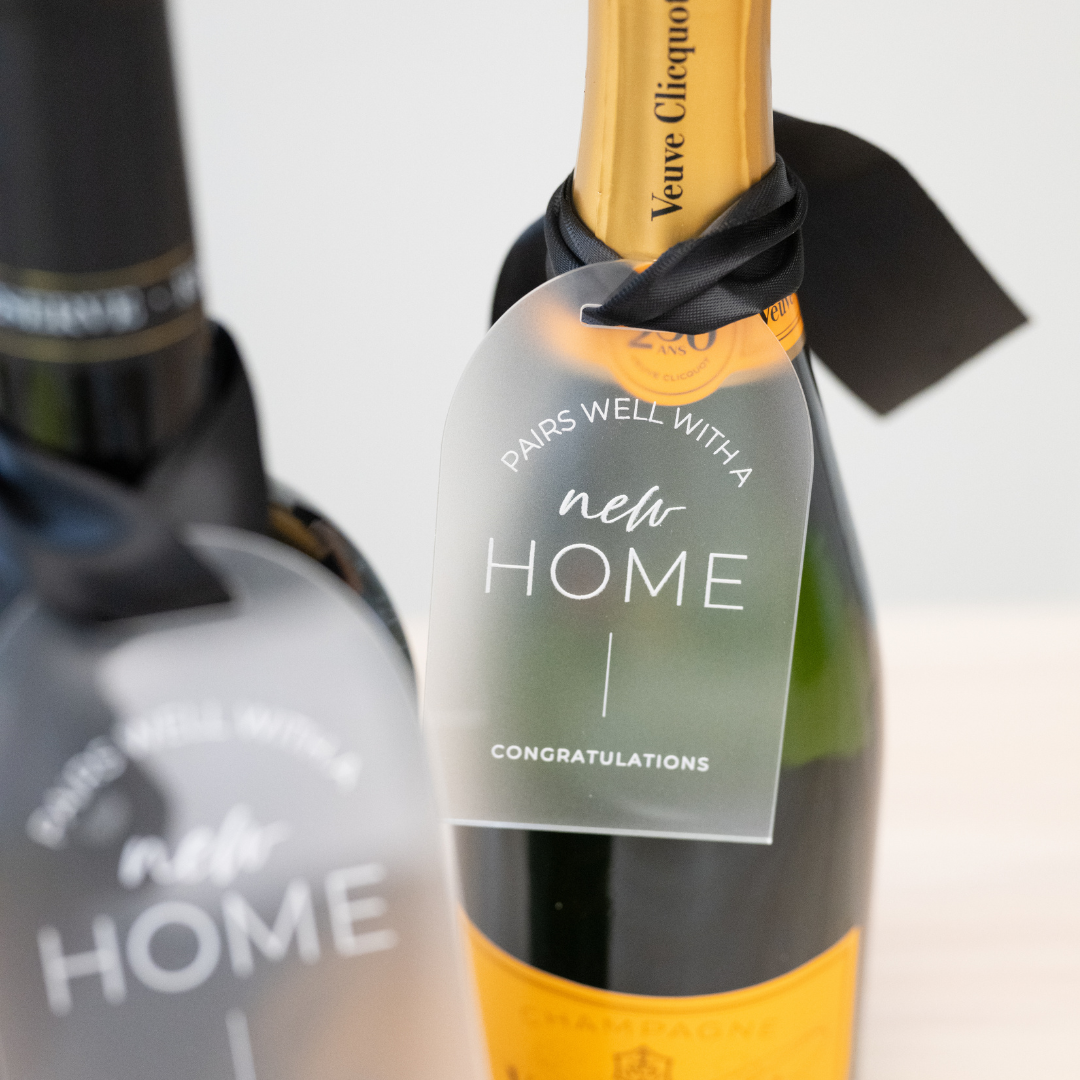 Luxe "Pairs Well with a New Home" Wine Tag / Champagne Tag