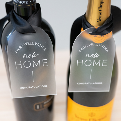Luxe "Pairs Well with a New Home" Wine Tag / Champagne Tag