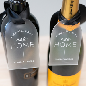 Luxe "Pairs Well with a New Home" Wine Tag / Champagne Tag