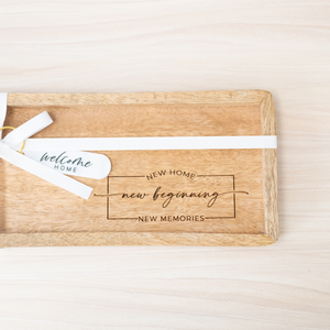 New Home, Beginnings, Memories Valet Tray Set With Keychain