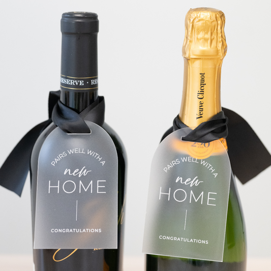 Luxe "Pairs Well with a New Home" Wine Tag / Champagne Tag