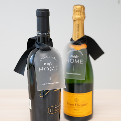 Luxe "Pairs Well with a New Home" Wine Tag / Champagne Tag