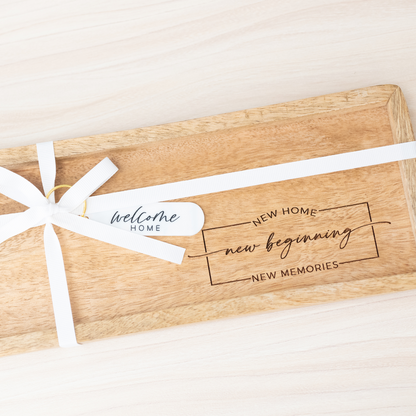 New Home, Beginnings, Memories Valet Tray Set With Keychain