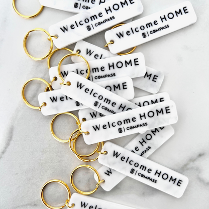 Compass Marble Keychain