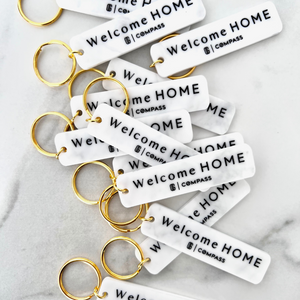 Compass Marble Keychain