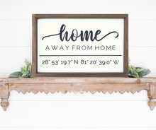 Load image into Gallery viewer, Home Away From Home w/ Coordinates Sign
