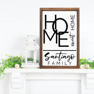 Modern Home Sweet Home Family Name Sign