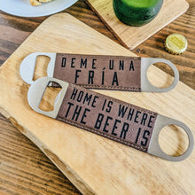Load image into Gallery viewer, Engraved Faux Leather Bottle Opener
