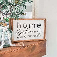 Load image into Gallery viewer, Modern Home Coordinates Sign
