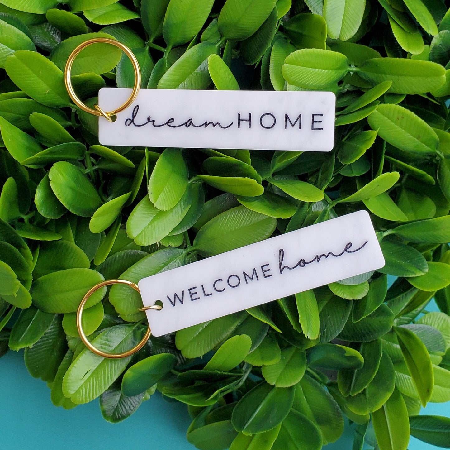 Marble Welcome Home Keychain