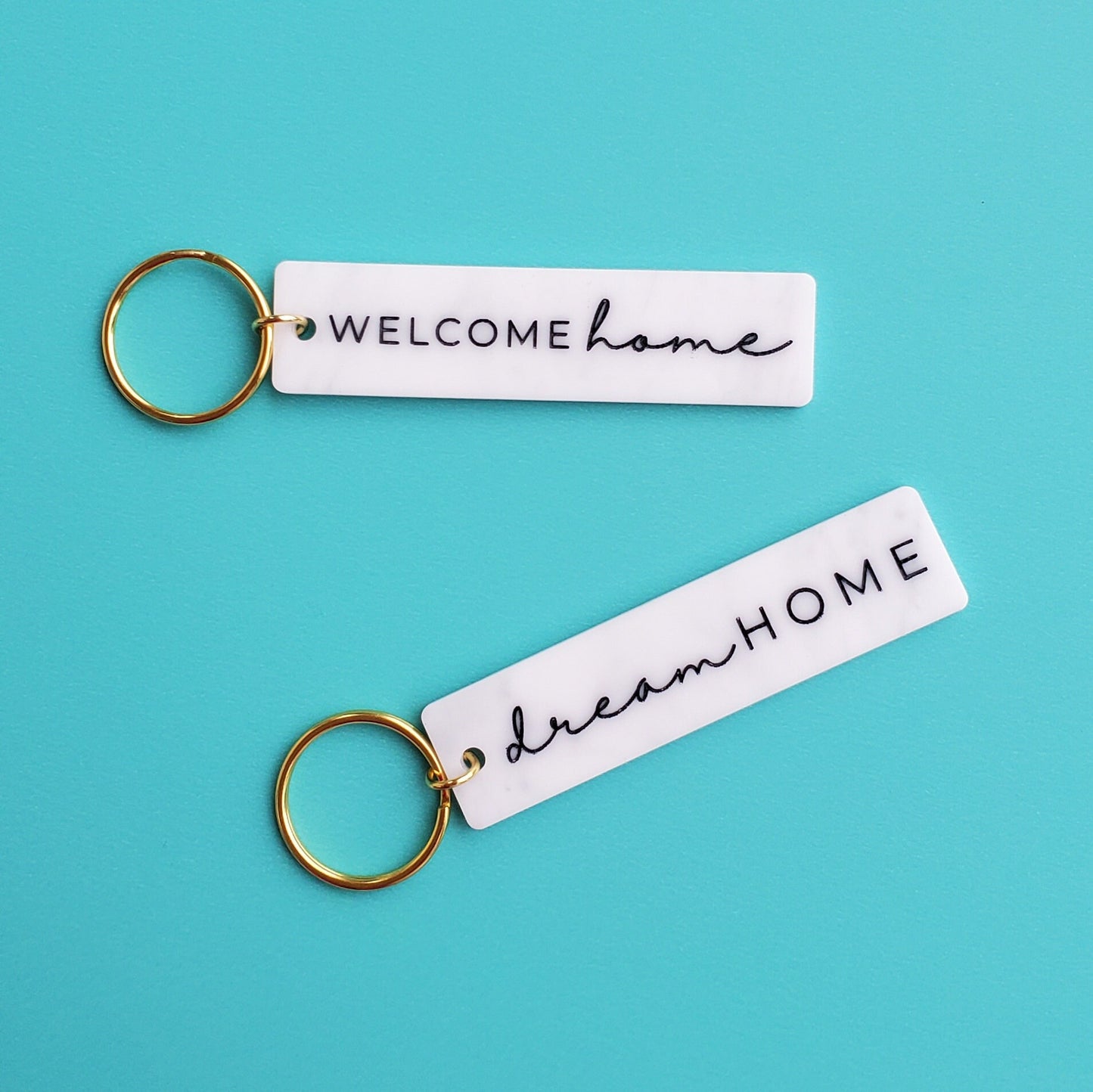 Marble Welcome Home Keychain