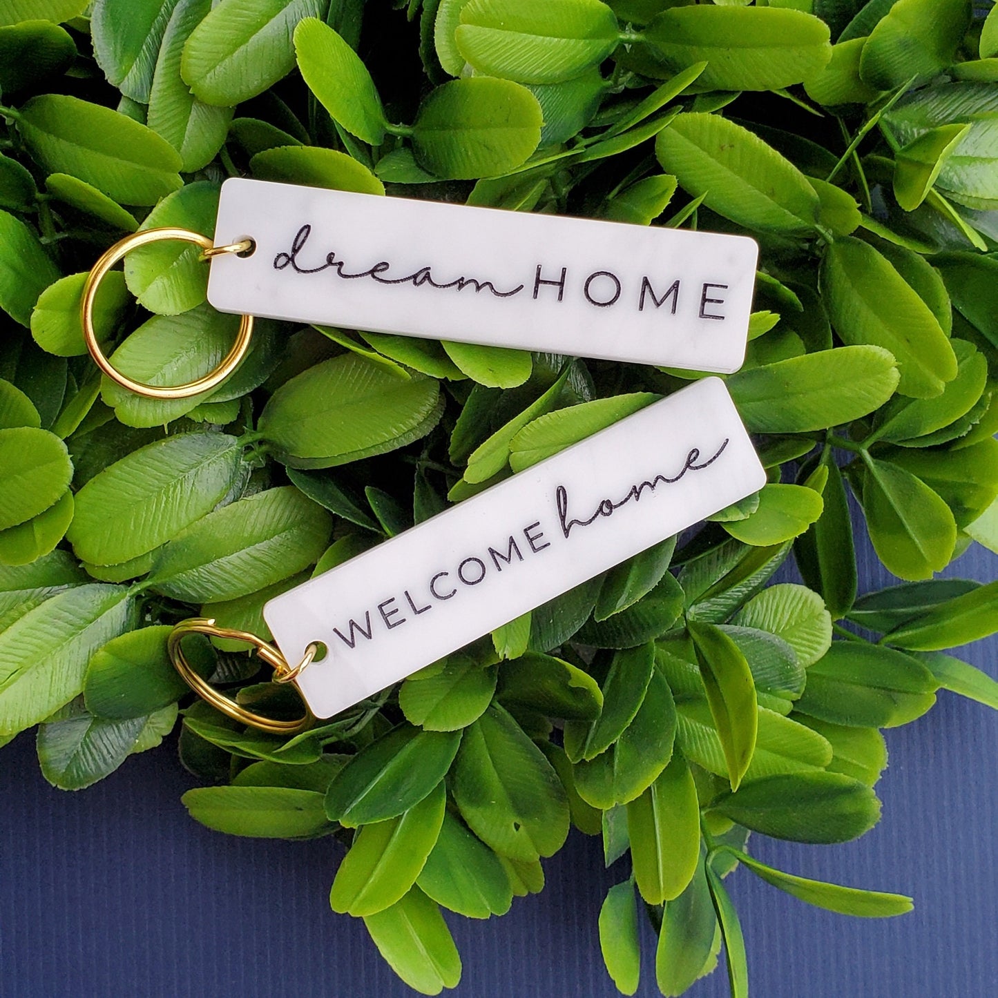 Marble Welcome Home Keychain