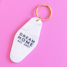 Load image into Gallery viewer, Dream Home Motel Style Marble Acrylic Keychain for Closing Day Gift
