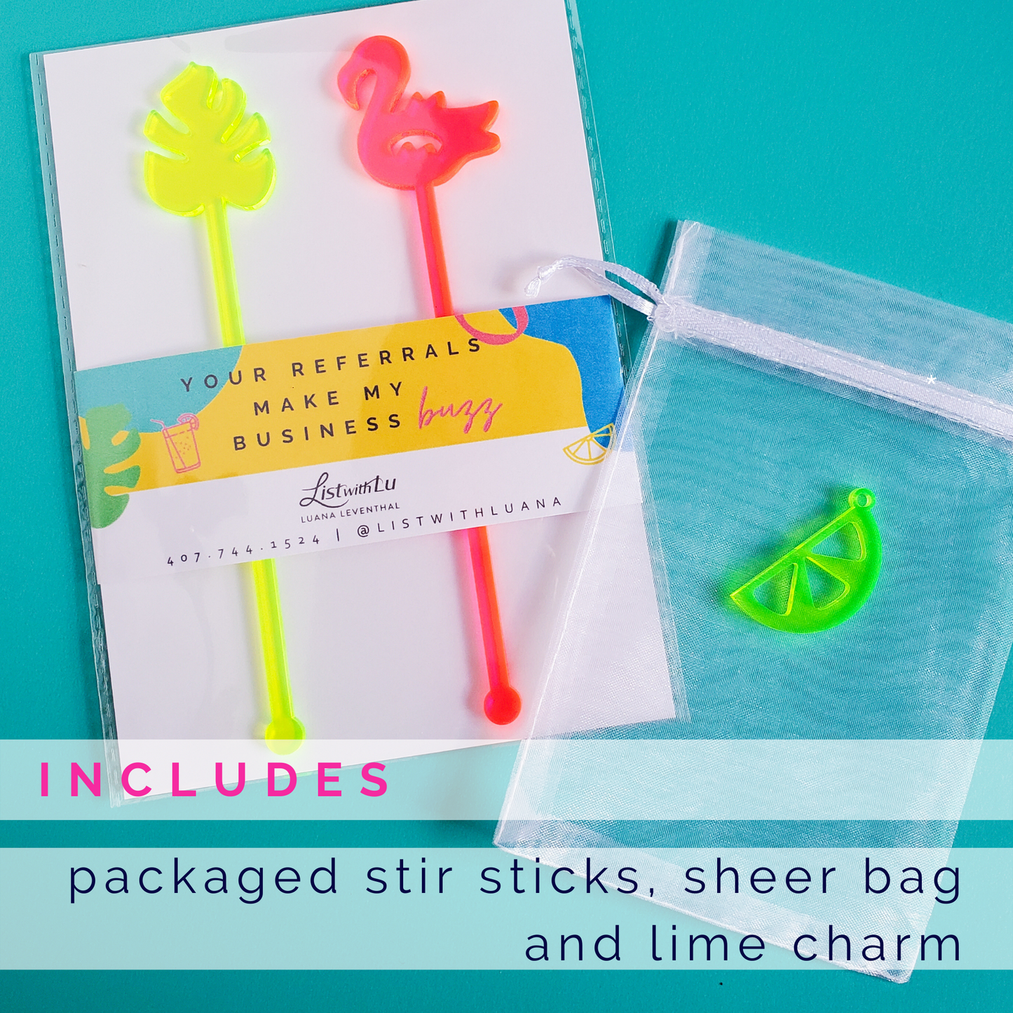 Summer Client Appreciation Pop By Drink Stirrers