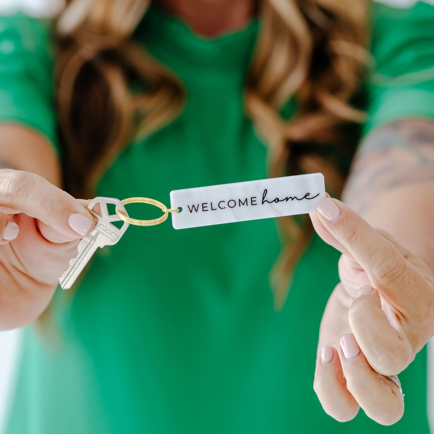 Marble Welcome Home Keychain