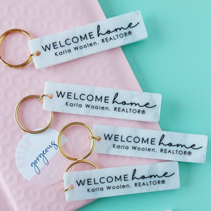 Marble Welcome Home Keychain